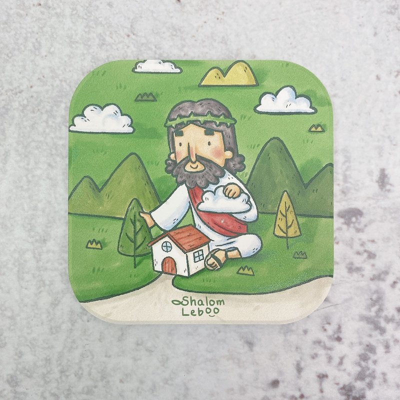 插畫吸水杯墊-造一個家 - 杯墊 - 陶 