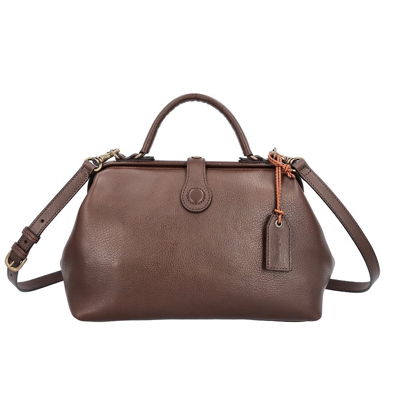 Toyooka Atelier nuu parcel mini Dulles bag chocolate color - Messenger Bags & Sling Bags - Genuine Leather Brown