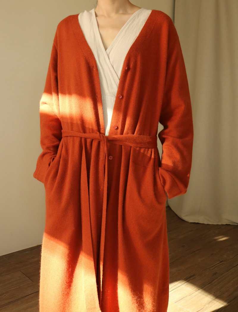 Camberwell cardigan- Terracotta - 毛衣/針織衫 - 羊毛 