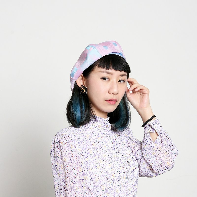 JOJA│Beley/Old Japanese cloth/Dream pink satin texture - หมวก - วัสดุอื่นๆ สึชมพู