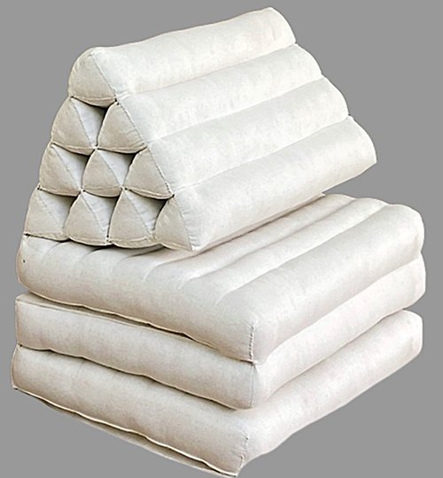 chiangmaicraft Standard 3 fold 50x160cm Thai triangle kapok floor cushion pillow fold mattress