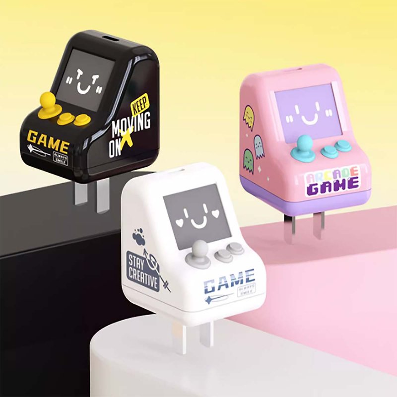 [Free Shipping] Cute Arcade Game Console Fast Charge Charger Data Cable Set Plug Butter Cat C22 - Gadgets - Other Materials Multicolor