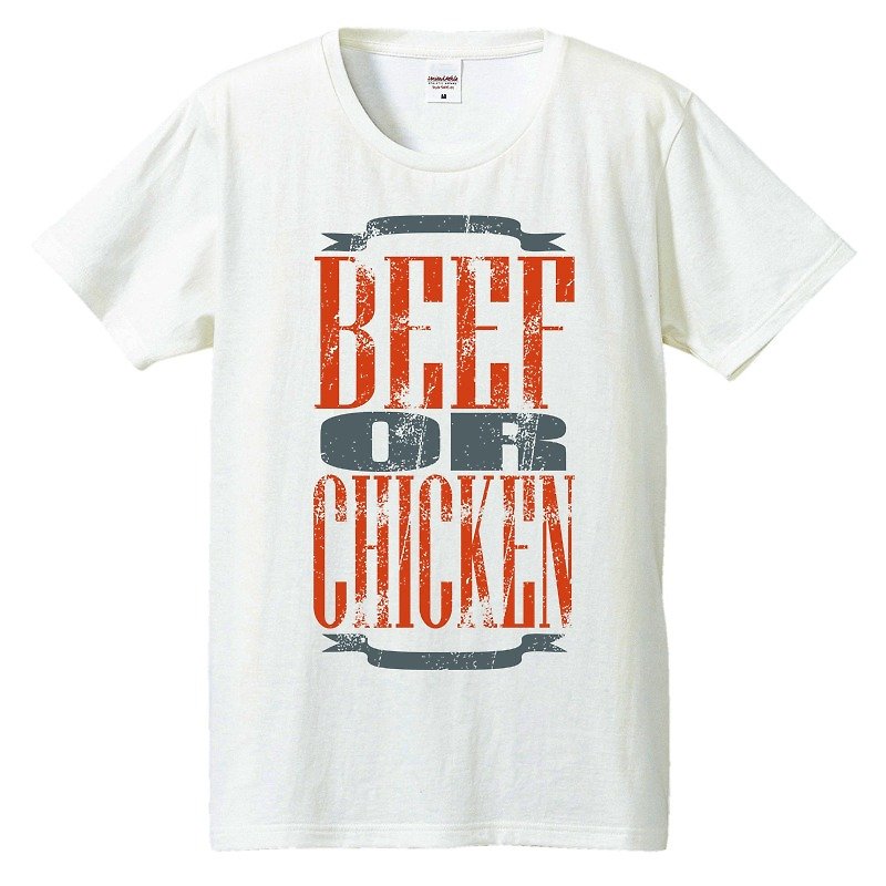 Tシャツ / Beef or Chicken - Tシャツ メンズ - コットン・麻 ホワイト