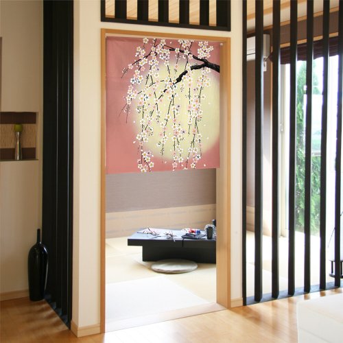 Moonstar House 星月屋 【預訂】日本製 赤色月櫻短門簾