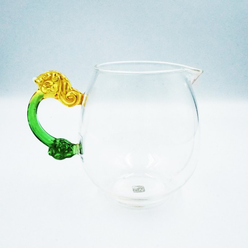 Dragon-shaped glass glass handle large dragon egg tea sea - ถ้วย - วัสดุอื่นๆ สีเงิน