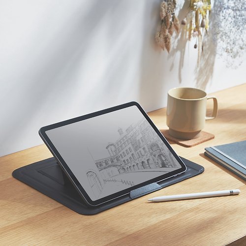 ELECOM ELECOM iPad 皮革保護套可收納觸控筆 黑