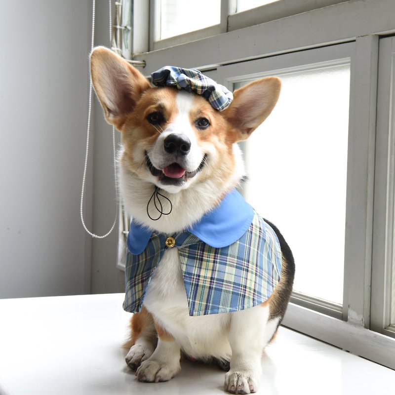 寵物復古時尚組 | 斗篷+貝雷帽 | 狗 | ZAZAZOO - 寵物衣服 - 棉．麻 多色