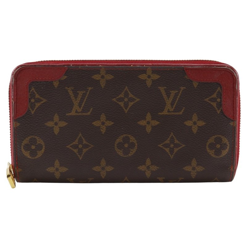【日本直送】ルイ・ヴィトン LOUIS VUITTON ジッピーウォレット レティーロ 長財布 M61854 モノグラム スリーズ 茶/赤 MI2119【中古】 - 錢包/皮夾/長短夾 - 人造皮革 咖啡色