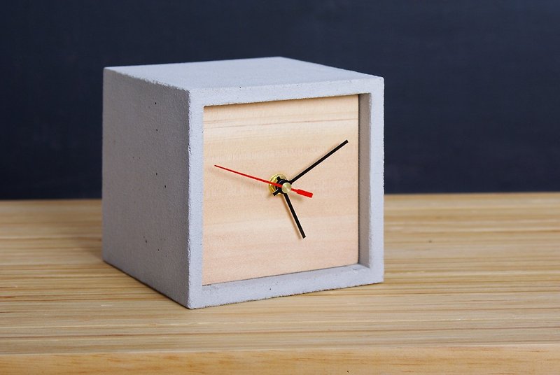 Cement square drawer desk clock - Clocks - Cement 