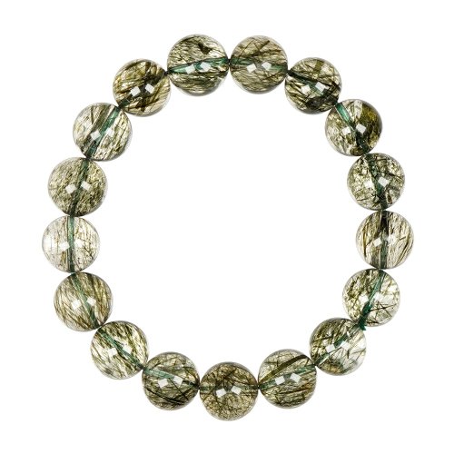 正佳珠寶 Gemsrich Jewelry 【正佳珠寶】綠碧髮晶 頂級滿絲透體 11.8-12.3mm 綠碧髮晶手珠