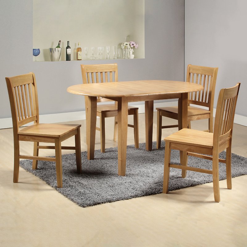 4.5 feet log telescopic oval dining table log dining chair (Tapas) home decoration - Dining Tables & Desks - Wood Khaki