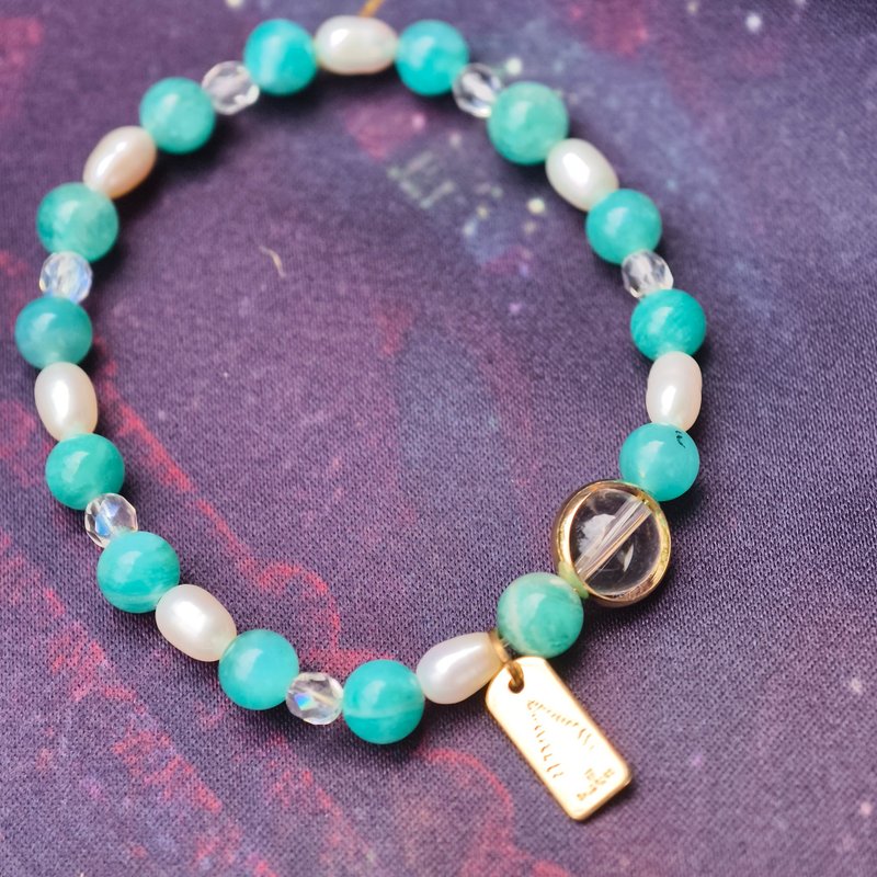 創意 設計 手鍊 翠語之境 Whispering Amazonite - 手鍊/手環 - 水晶 藍色