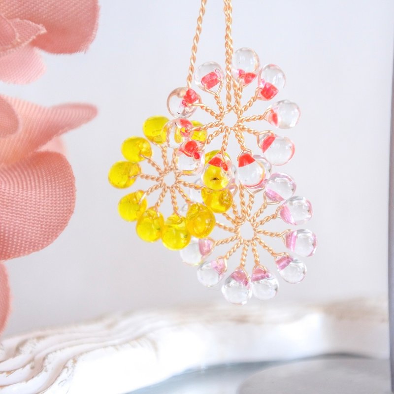 花火さん(パンジー) - 耳環/耳夾/耳骨夾 - 其他金屬 紅色