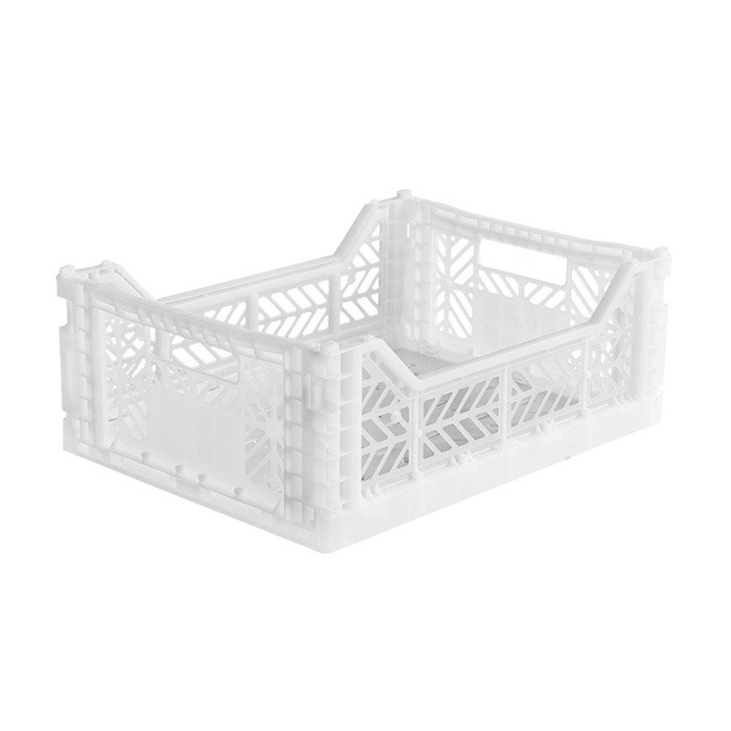 Turkey Aykasa Folding Storage Basket (M)-Crystal White - กล่องเก็บของ - พลาสติก 