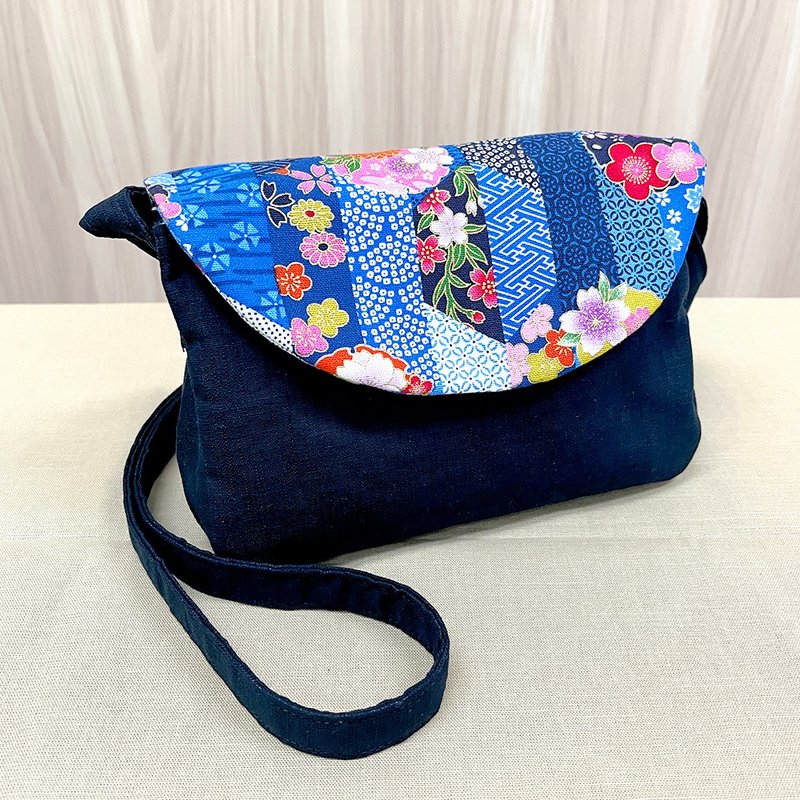 The latest cross-body bag Kyoto style blue selection of cloth custom - Handbags & Totes - Cotton & Hemp Multicolor