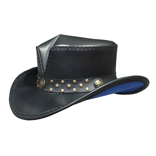 Wallets And Hats 4 U Buffalo Coin Rambler Cowboy Black Leather Hat