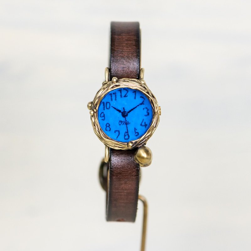 世の中の静寂を見つめるフクロウ腕時計S深青 - 腕時計 - 金属 ブルー