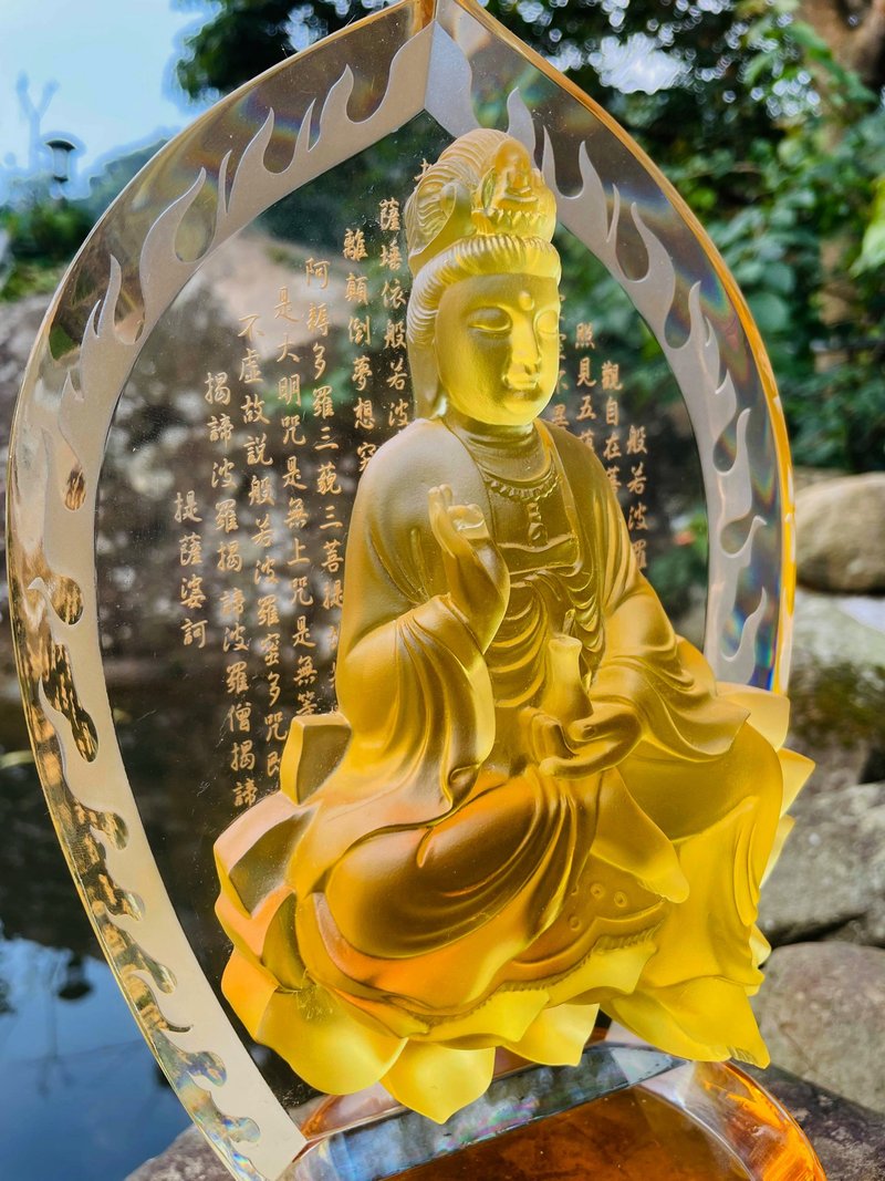 水晶玻璃 琉璃 觀音菩薩 般若波羅蜜多心經 - 擺飾/家飾品 - 琉璃 