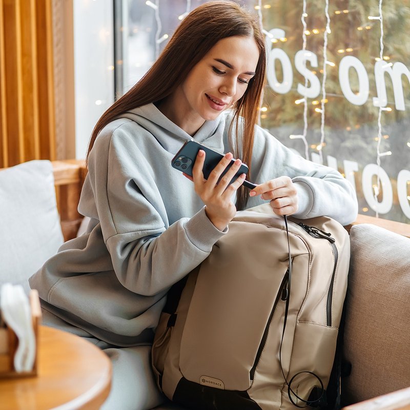 Aerial Infinity Backpack Available in Two Colors - Khaki| Plenty of Pockets Large and Comfortable - กระเป๋าเป้สะพายหลัง - เส้นใยสังเคราะห์ 