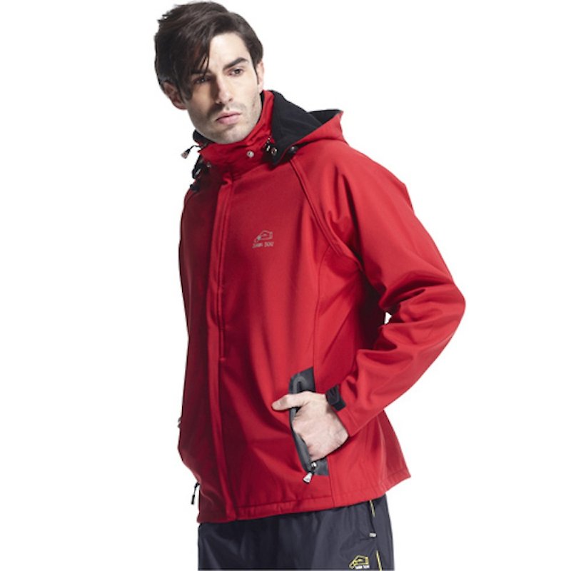 防水透氣  紅色系連帽運動休閒外套 - 外套/大衣 - 聚酯纖維 紅色