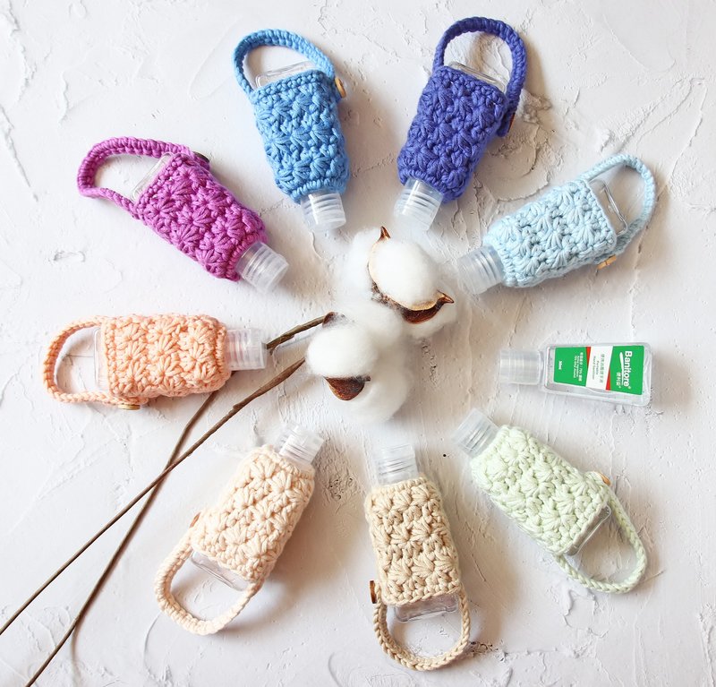 オーガニックコットン 携帯用アルコール消毒剤ボトルホルダー 8色 バッグに掛けることができ 伸縮性があり、洗濯可能 - ハンドソープ - コットン・麻 多色