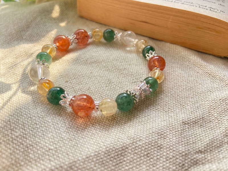 橙草莓/綠草莓/黃塔晶/白阿塞 天然礦石手鍊 - 手鍊/手環 - 水晶 多色