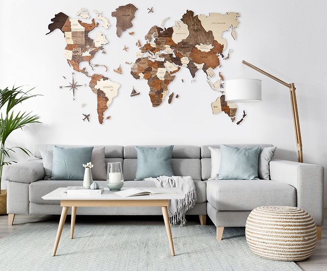 Enjoy the Wood, World Map, Home Decor, World Map, 3D Printed Map, Wall  Decor - 設計館EnjoyTheWood 壁貼/牆壁裝飾- Pinkoi