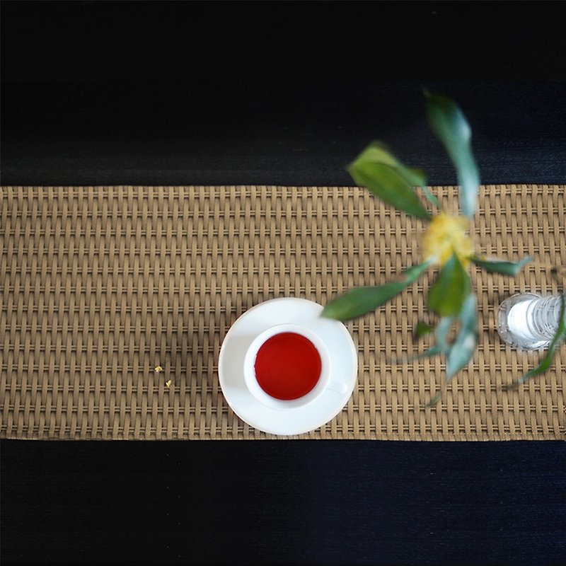 CIAOGAO tea table table runner new Chinese retro rattan woven American simple ins neo-classical sideboard cover cloth bed flag - ผ้ารองโต๊ะ/ของตกแต่ง - เส้นใยสังเคราะห์ สีกากี