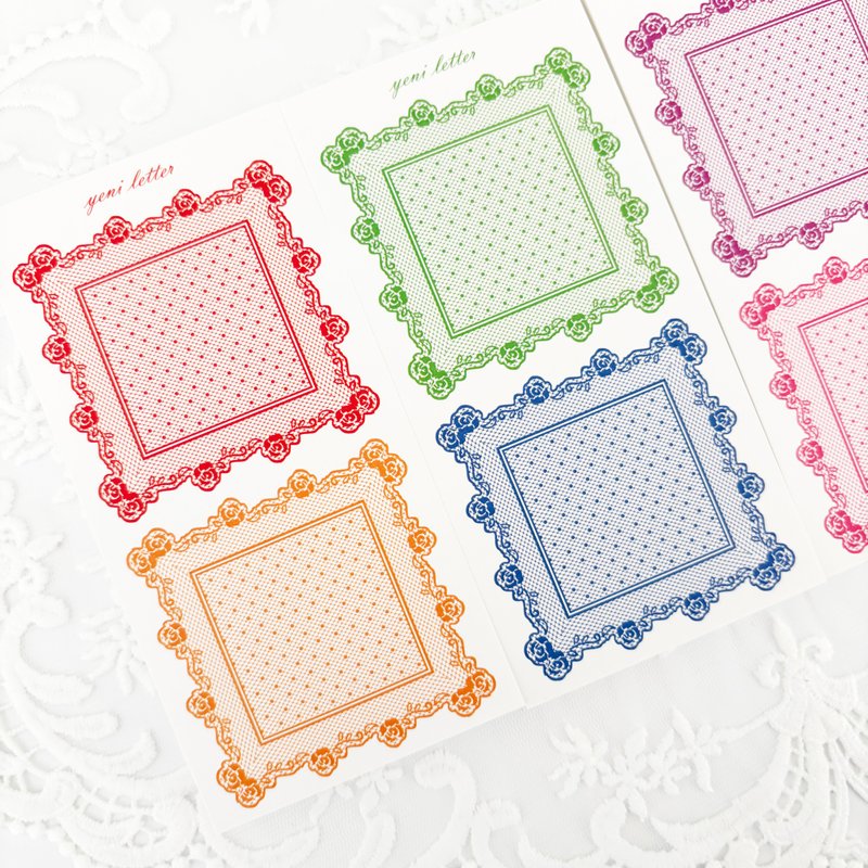 Two-tone Rose Lace paper - 便條紙/便利貼 - 紙 多色