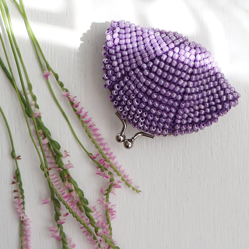 Ba-ba handmade Beads crochet coincase No.1718 - 散紙包 - 其他材質 紫色