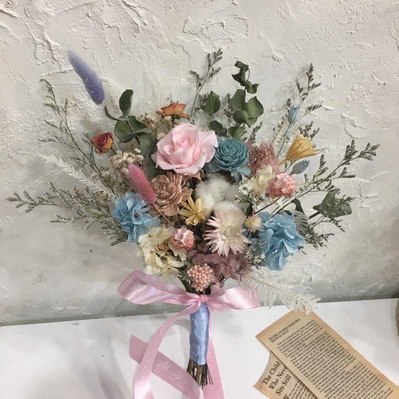 【遇見恆久】海洋祝福永生花新娘捧花  共兩款 - 乾燥花/永生花 - 植物．花 