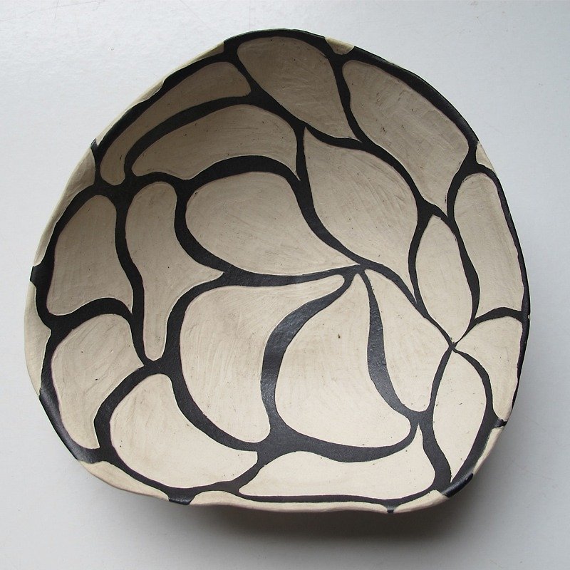 [Five Creative] - Hand Nietao Bowl - black pattern - ถ้วยชาม - ดินเผา 
