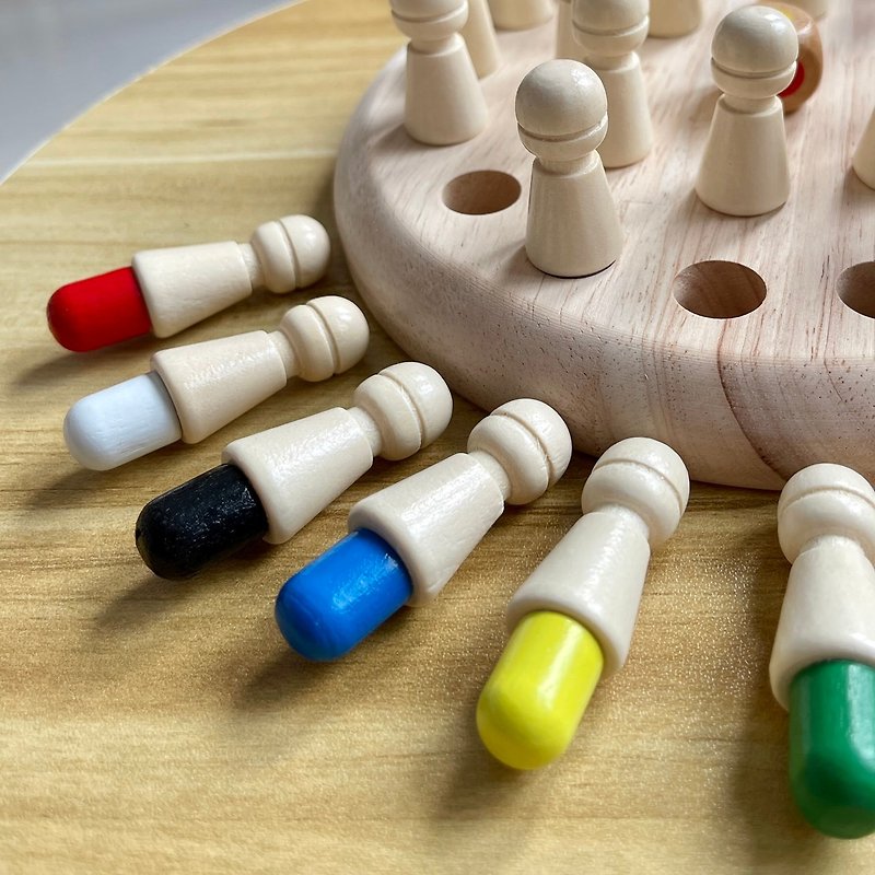 論理的思考/戦略/記憶力トレーニング/親子の相互作用を養うためのパズルログメモリーフリップチェス - ボードゲーム・玩具 - 木製 多色