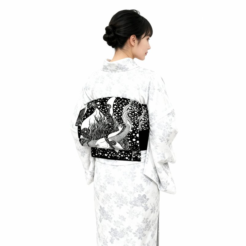 預繫式定型銀座結-  流光人魚之舞 - 皮帶/腰帶 - 聚酯纖維 黑色