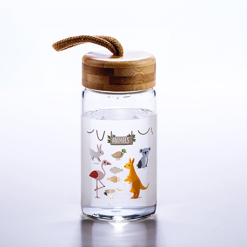 I love animals-cute and adorable glass portable cup, environmentally friendly cup, water cup, portable cup, portable bottle - Pitchers - Glass Transparent