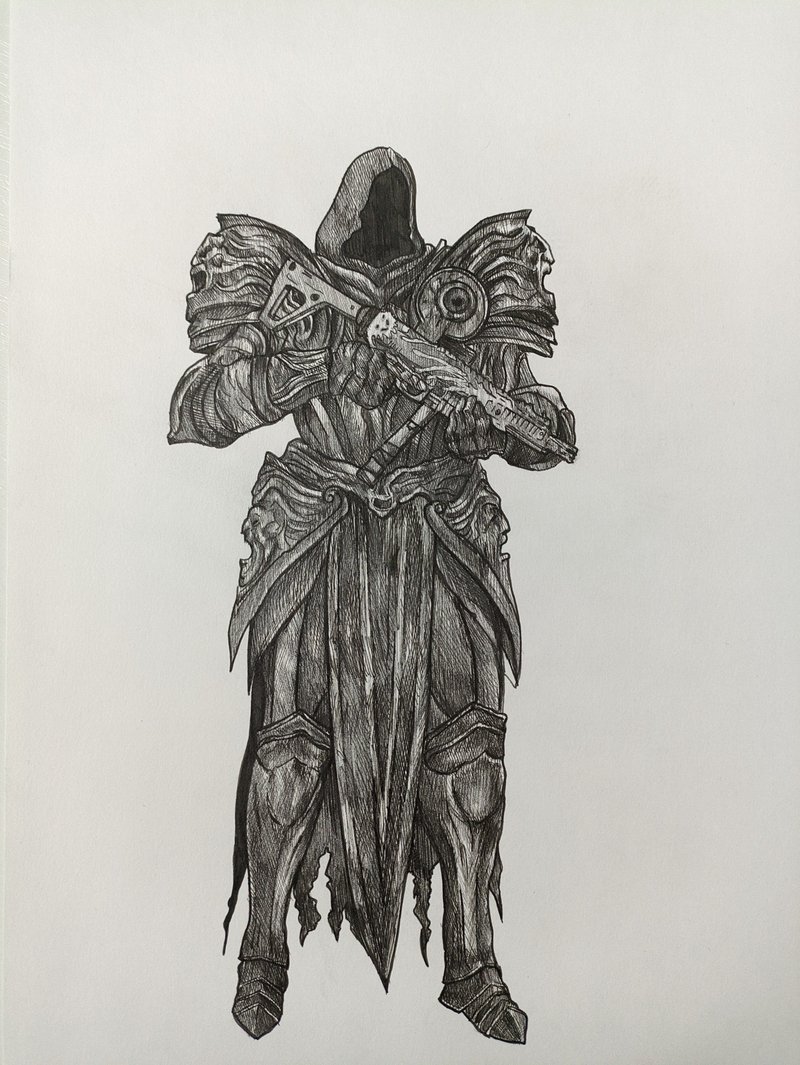 Inarius Diablo 4 - Original Drawing - Posters - Paper Black