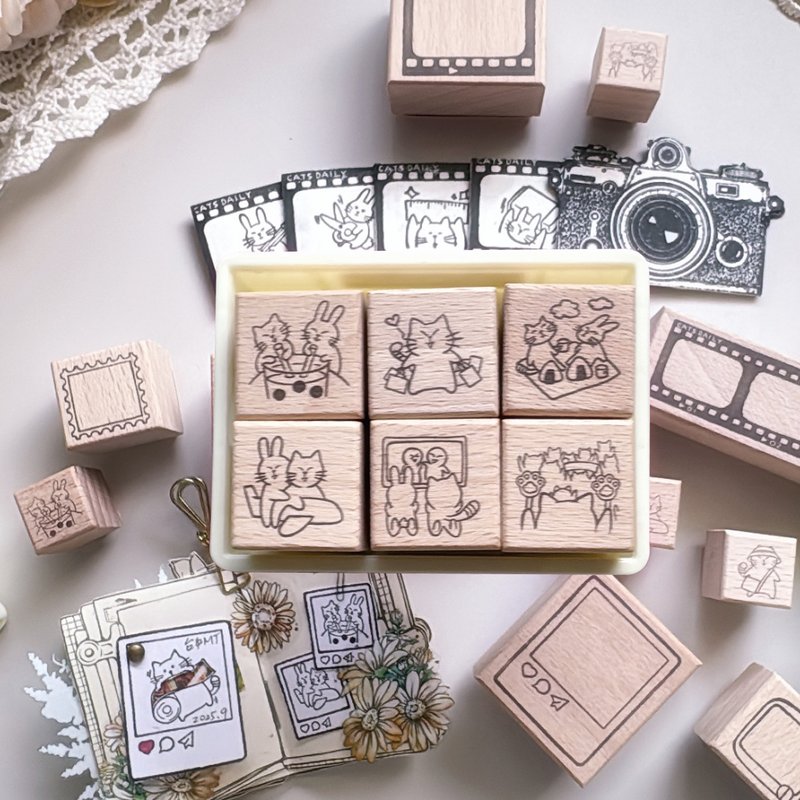 new / no.297-302 快樂時光 / 印章 - 印章/印台 - 木頭 