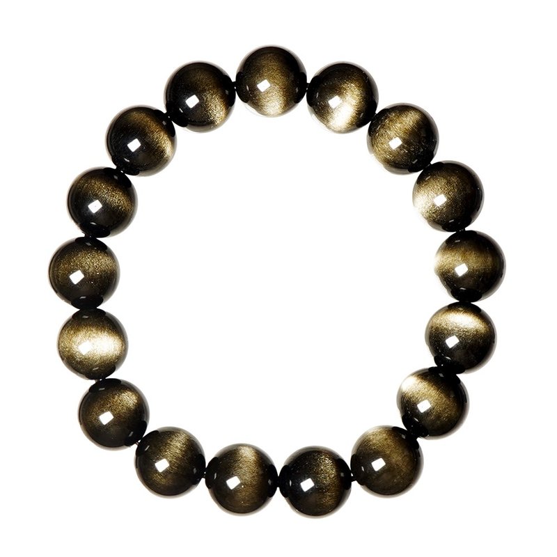 【正佳珠寶】金曜石 超頂級貓眼金曜 11.8-12.2mm 貓眼金曜石手珠 - 手鍊/手環 - 半寶石 多色