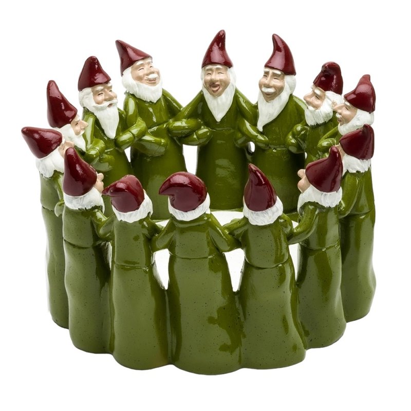 Sweden HARVESTTIME-Santa Claus candle holder green 22x13.5CM - Candles & Candle Holders - Resin Green