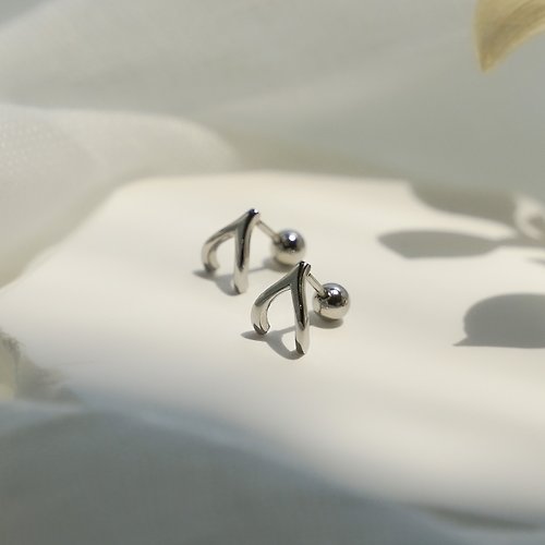 Zuzu Jewelry Wishbone許願骨 醫療鋼抗過敏 轉珠耳環 可戴洗澡