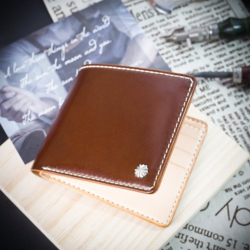 Mister手作皮件專門店 【客製化禮物】【短夾、銀包】Cordovan馬臀皮 刻字/多色 Mister