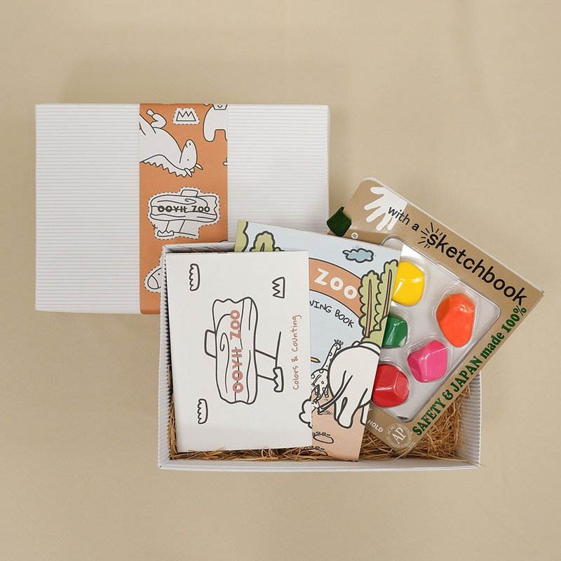 【AOZORA】Children's safe and non-toxic rolling Stone crayon graffiti gift box set (with carrying bag) - ของเล่นเด็ก - สี หลากหลายสี