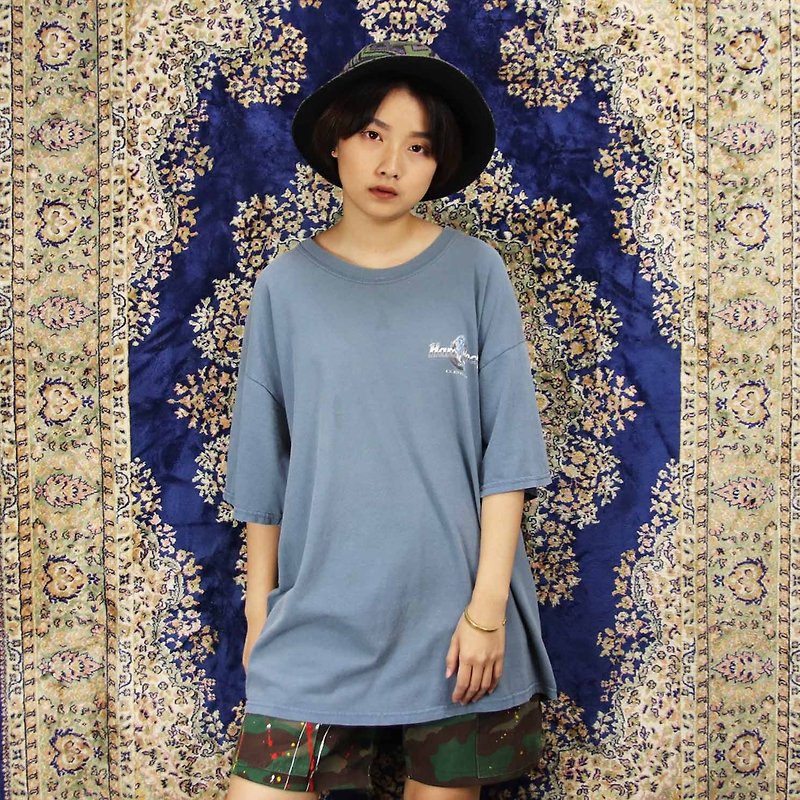 Tsubasa.Y Ancient House Hard Rock013 Gray Blue Tee, vintage Tee T-shirt T-shirt - Unisex Hoodies & T-Shirts - Cotton & Hemp 