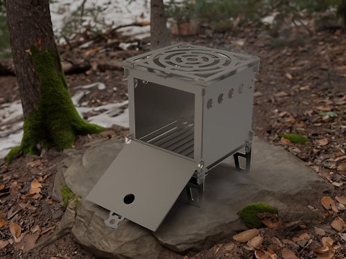 dxf4you 輕便的露營旅行超輕型攜帶式木柴爐 V3。DXF、SVG 文件