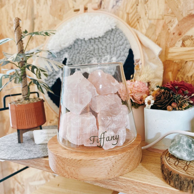 [Shi Design-Customized Name] A must-have for the workplace, interpersonal relationship and love pink crystal diffuser lamp - Fragrances - Other Materials 