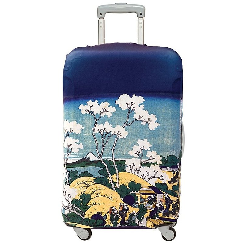 LOQI suitcase jacket / decorated with Kitakasai Gotenyama LLHOFU [L size] - Luggage & Luggage Covers - Polyester Blue