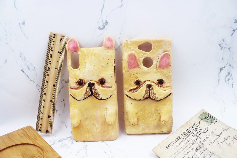 Hand pinch temperature / bulldog / can be customized according to model - Phone Cases - Other Materials 
