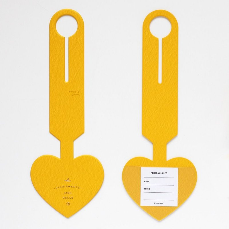 2NL heart time love baggage tag - lemon yellow, TNL85120 - ป้ายสัมภาระ - พลาสติก สีเหลือง