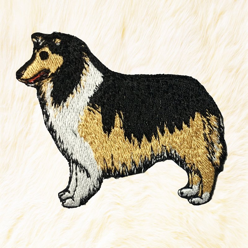 Collie Dog Iron on Patch Buy 3 Get 1 Free - Knitting, Embroidery, Felted Wool & Sewing - Thread Brown