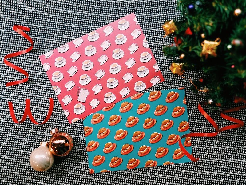 クリスマスは限ら：香港のレストランのグルメイラストのポストカードセット（2へ） - カード・はがき - 紙 多色